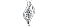 10K White Gold 0.12 cttw Diamond Pendant