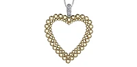 10K White and Yellow Gold 0.05 cttw Diamond Heart Pendant