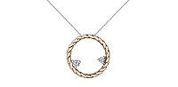 10K White & Rose Gold 0.08 cttw Diamond Necklace