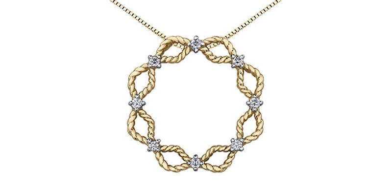 10K Yellow Gold cttw Diamond Necklace
