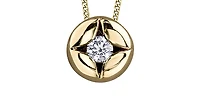 10K Yellow Gold 0.06 cttw Canadian Diamond Necklace, 18"