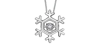10K White Gold 0.02 cttw Canadian Diamond Snowflake Pulse Pendant, 18"