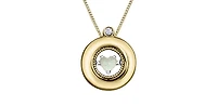 10K Yellow and White Gold Opal and Diamond Pulse Pendant