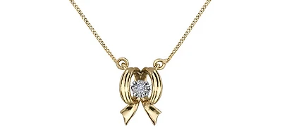 10K Yellow Gold 0.02 cttw Diamond Necklace