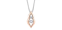 10K White and Rose Gold 0.20 cttw  Diamond  Pulse Pendant, 18"