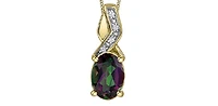 10K Yellow Gold Mystic Topaz & Diamond Necklace