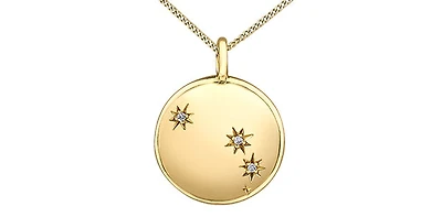 10K Yellow Gold 0.01cttw Diamond Aries Zodiac Pendant 18''