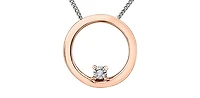 10K White & Rose Gold 0.005 cttw Diamond Necklace