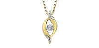 TRACKING - 10K Yellow Gold 0.06 cttw Diamond Pulse Pendant, 18"