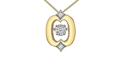 10K Yellow Gold 0.05cttw Diamond Pulse Pendant, 18"