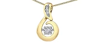 10K Yellow Gold 0.05 cttw Diamond Pulse Pendant