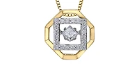 10K Yellow Gold 0.27cttw Diamond Pulse Pendant, 18"