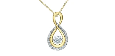 14K Yellow & White Gold Lab Grown 1.15cttw Diamond Necklace, 18"