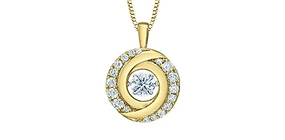 14K Yellow & White Gold Lab Grown 1.00cttw Diamond Necklace, 18"