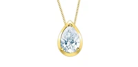 10K Yellow Gold 0.50cttw Pear Cut Lab Grown Diamond Necklace - 18 Inches