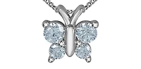10K White Gold 0.34cttw Lab Grown Diamond Butterfly Necklace - 18 Inches