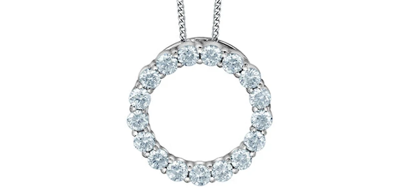 10K White Gold 0.50cttw Lab Grown Diamond Eternity Necklace - 18 Inches