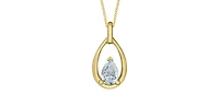 10K Yellow Gold 0.30cttw Pear Cut Lab Grown Diamond Necklace - 18 Inches