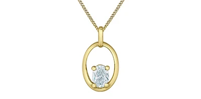 10K Yellow Gold 0.30cttw Oval Cut Lab Grown Diamond Necklace - 18 Inches