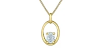 10K Yellow Gold 0.30cttw Oval Cut Lab Grown Diamond Necklace - 18 Inches