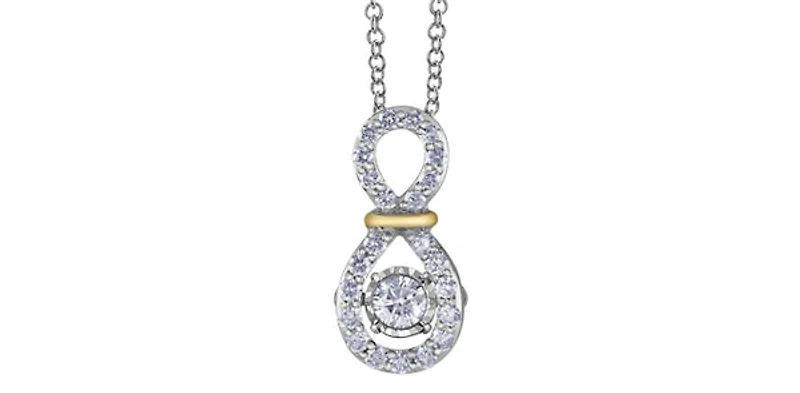 10K White and Yellow Two Tone Pulse 0.30cttw Diamond Necklace