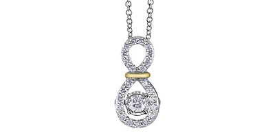 10K White and Yellow Two Tone Pulse 0.30cttw Diamond Necklace