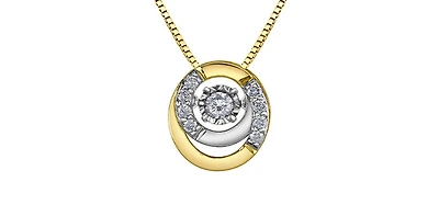 10K Yellow Gold and White Gold Pulse Diamond Necklace