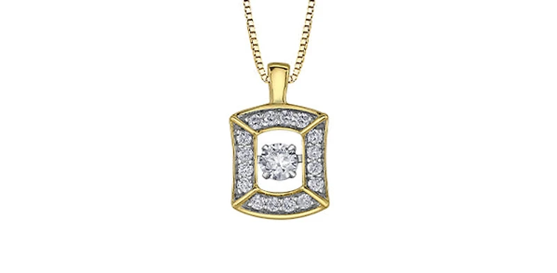 10K Yellow and White Gold Pulse Diamond Necklace