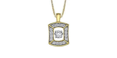 10K Yellow and White Gold Pulse Diamond Necklace