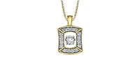 10K Yellow and White Gold Pulse Diamond Necklace