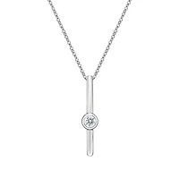 10K White Gold Bezel-set Diamond pendant (no chain
