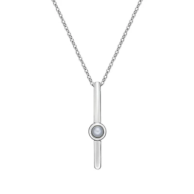 10K Gold Bezel-set Freshwater Pearl pendant (no chain