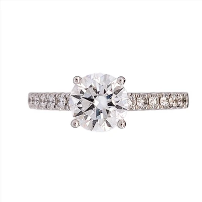 18K White Gold 1.40cttw Lab Grown Diamond Solitaire Engagement Ring