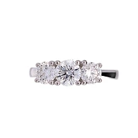 18K White Gold 1.25cttw Lab Grown Diamond 3 Stone Engagement Ring