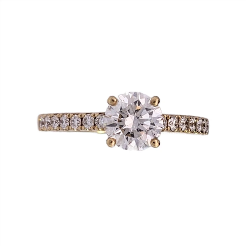 18K Yellow Gold 1.28cttw Round Lab Grown Diamond Solitaire Engagement Ring