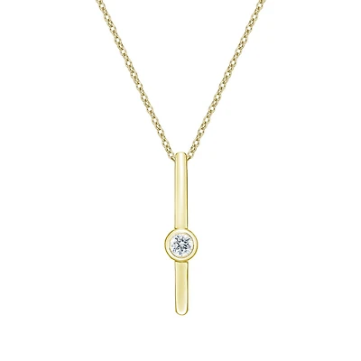 10K Yellow Gold Bezel-set Diamond pendant (no chain