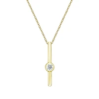 10K Yellow Gold Bezel-set Diamond pendant (no chain