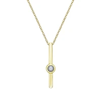 10K Yellow Gold Bezel-set Freshwater Pearl pendant (no chain)