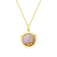 10K Yellow Gold Floating Circle Diamond Pendant