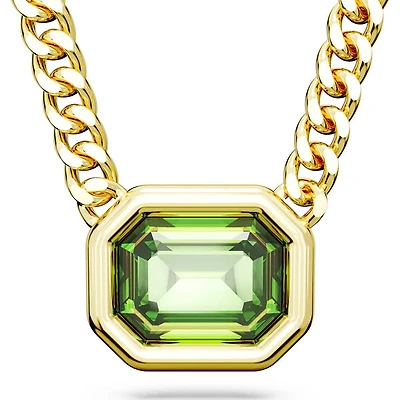 Swarovski Millenia pendant, Octagon cut, Green, Gold-tone plated 5671583 - Discontinued