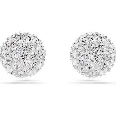 Swarovski - Dextera stud earrings, Round cut, White, Rhodium plated - 5700290