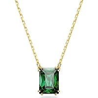 Swarovski Matrix pendant, Rectangular cut, Green, Gold-tone plated - 5677141