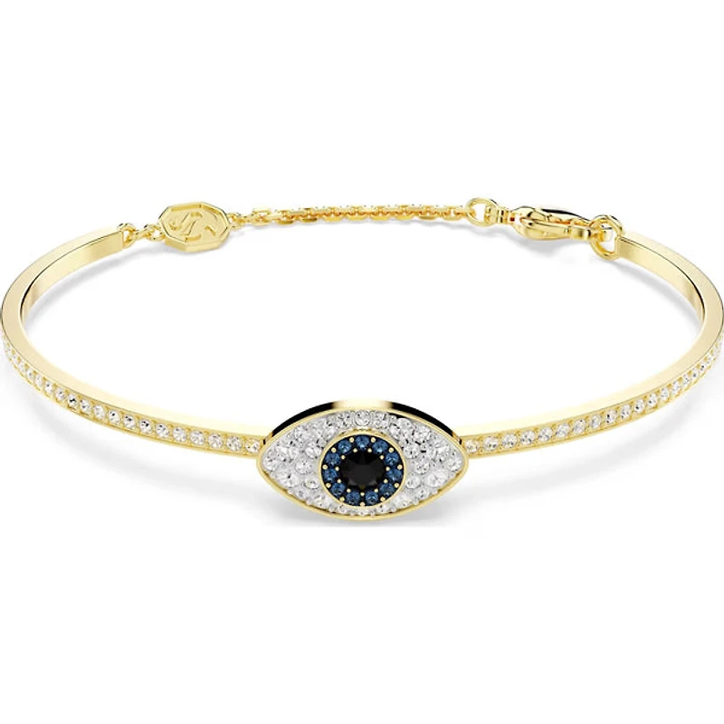 Swarovski - Symbolica bangle, Evil eye, Blue, Gold-tone plated
