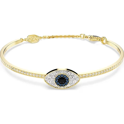 Swarovski - Symbolica bangle, Evil eye, Blue, Gold-tone plated