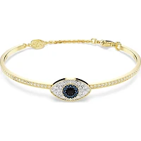 Swarovski - Symbolica bangle, Evil eye, Blue, Gold-tone plated