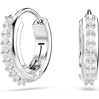 Swarovski - Matrix hoop earrings, Round cut, White, Rhodium plated - 5690670/5701600 (SS)