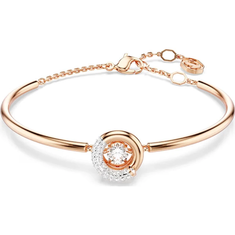 Swarovski - Dextera bangle, Round cut, White, Rose gold-tone plated - 5692259