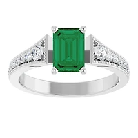 14K Semi Custom Emerald Engagement Ring - Gold / 1.00 ct A