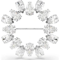 Swarovski - Matrix brooch, Pear cut, White, Rhodium plated 5714646
