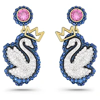 Swarovski - Swan drop earrings Swan, Blue, Gold-tone plated - 5649196 - Discontinued